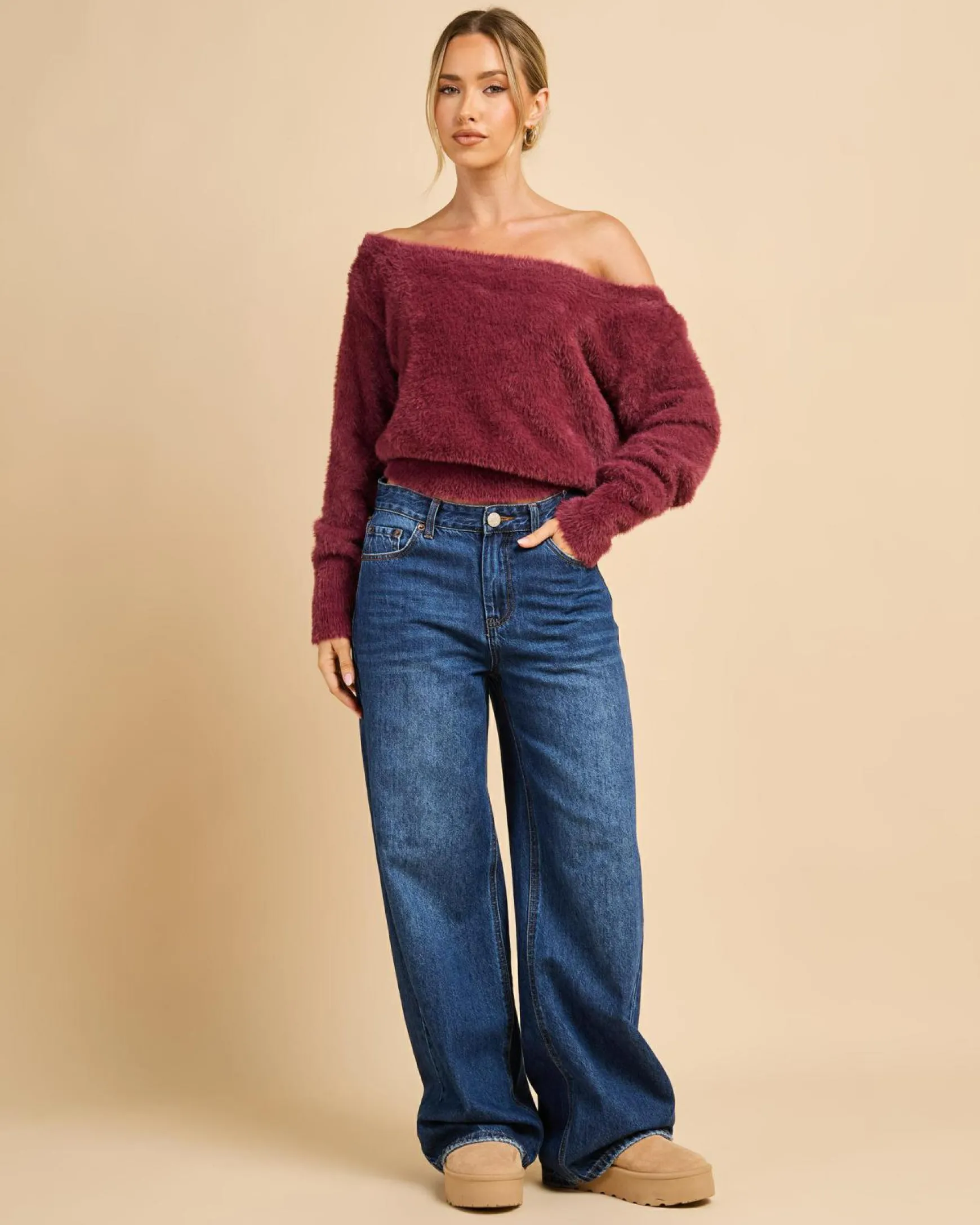Adia Off Shoulder Knit Jumper