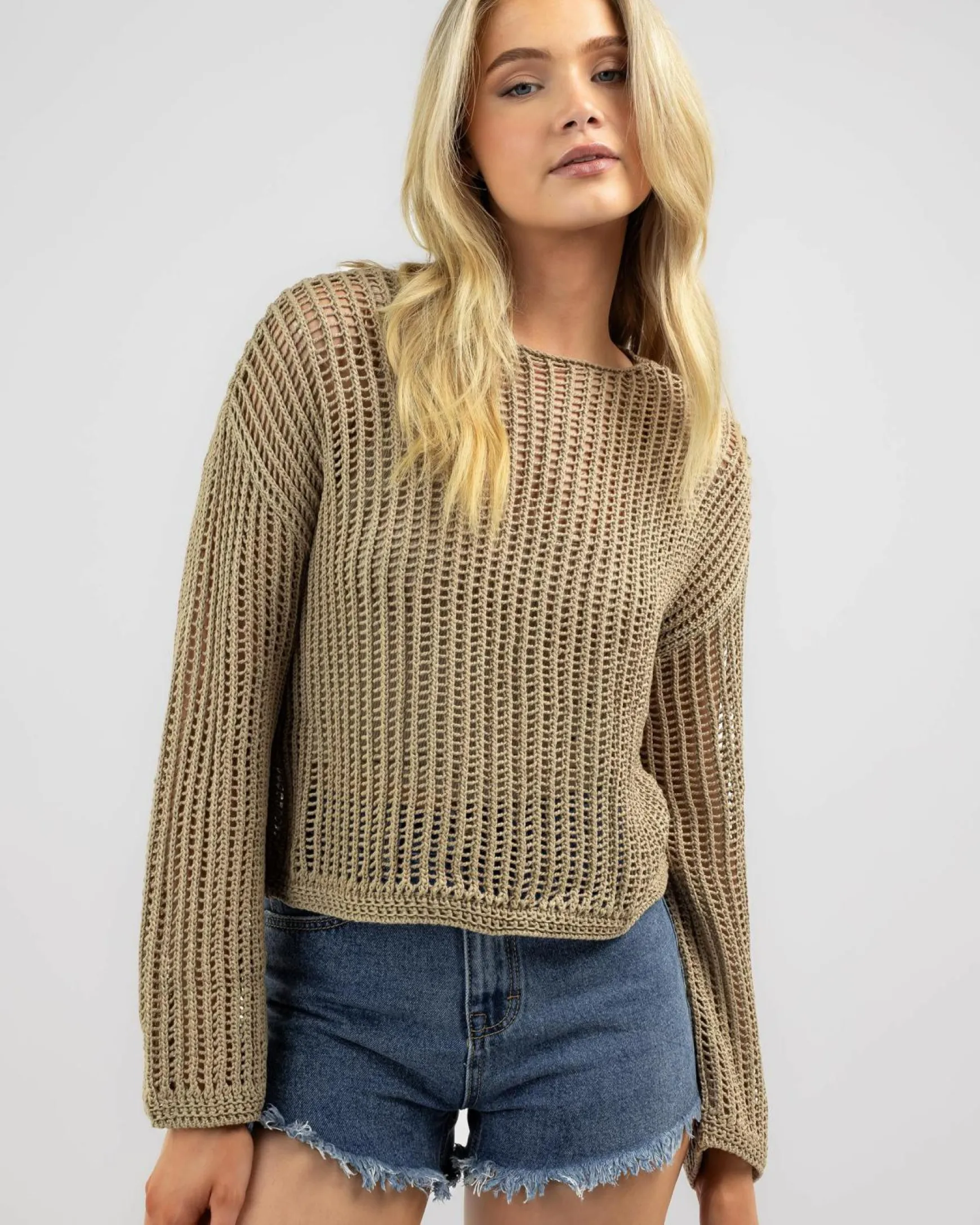 Alexa Crochet Long Sleeve Top