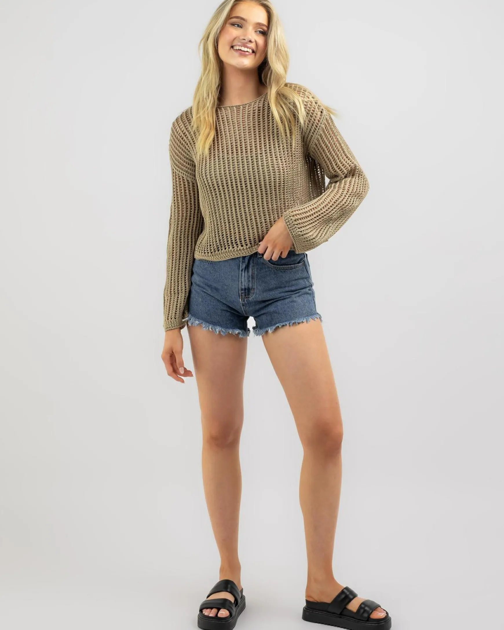 Alexa Crochet Long Sleeve Top