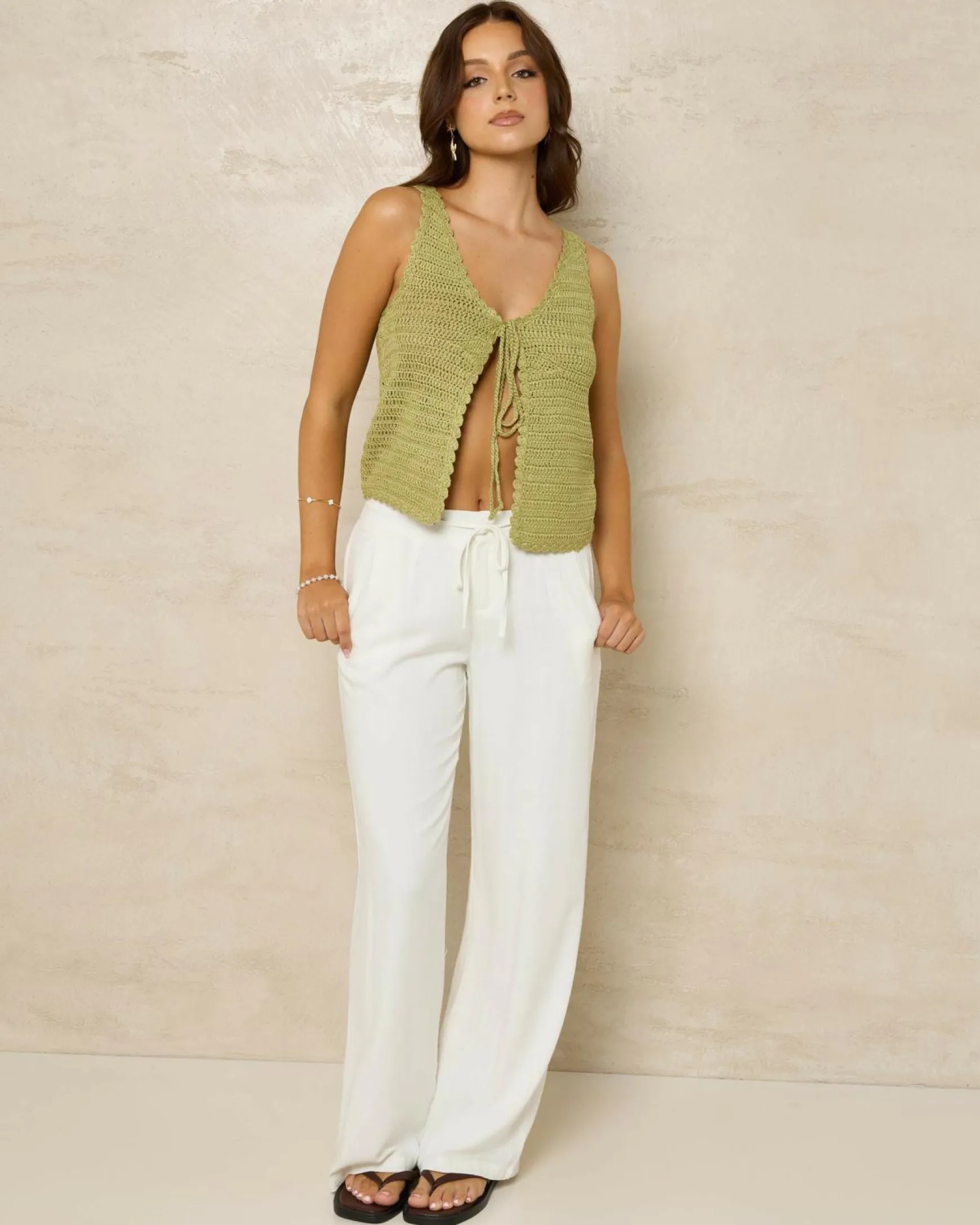 Anastasia Crochet Tie Up Cami Top