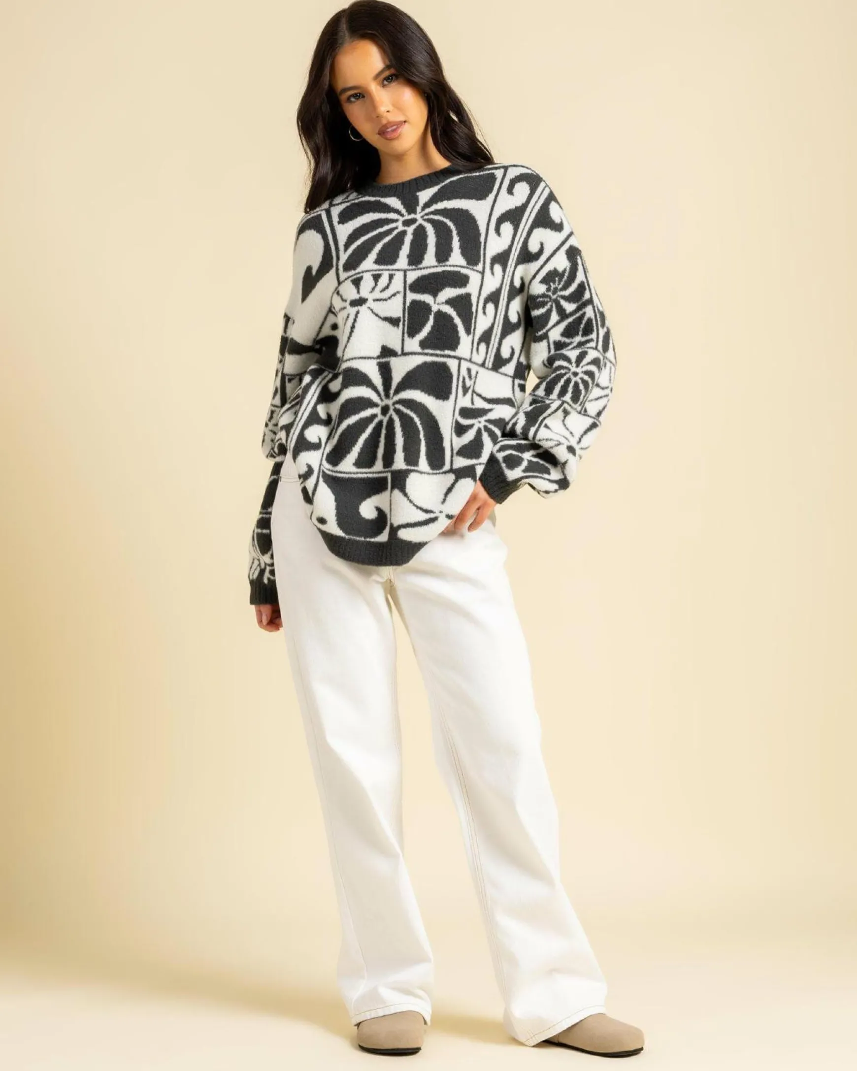 AOTS-TY Williams Oceanic Jacquard Crew Knit Sweater