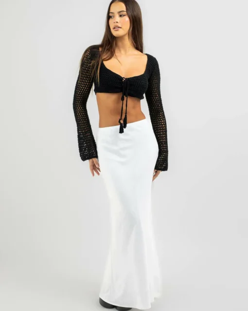 Ashy Crochet Ultra Crop Top