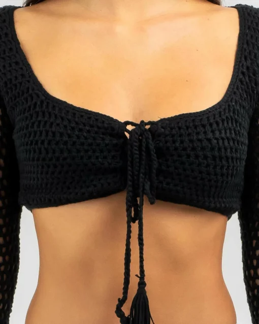 Ashy Crochet Ultra Crop Top