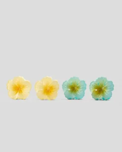 Baby Hibiscus Flower Hair Claw Clip Pack