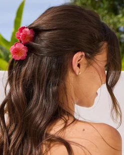 Baby Hibiscus Flower Hair Claw Clip Pack