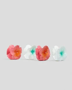 Baby Hibiscus Flower Hair Claw Clip Pack