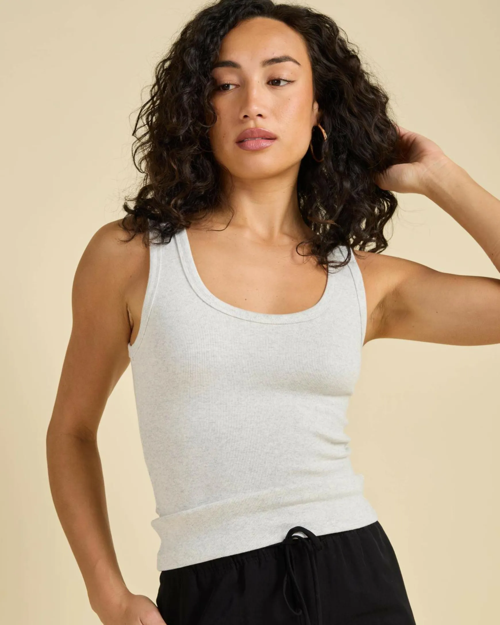 Basic Myla Rib Scoop Tank Top