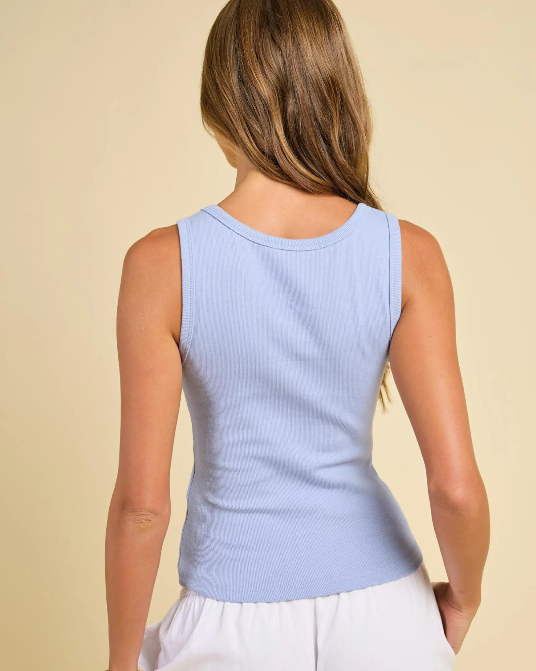 Basic Myla Rib Scoop Tank Top