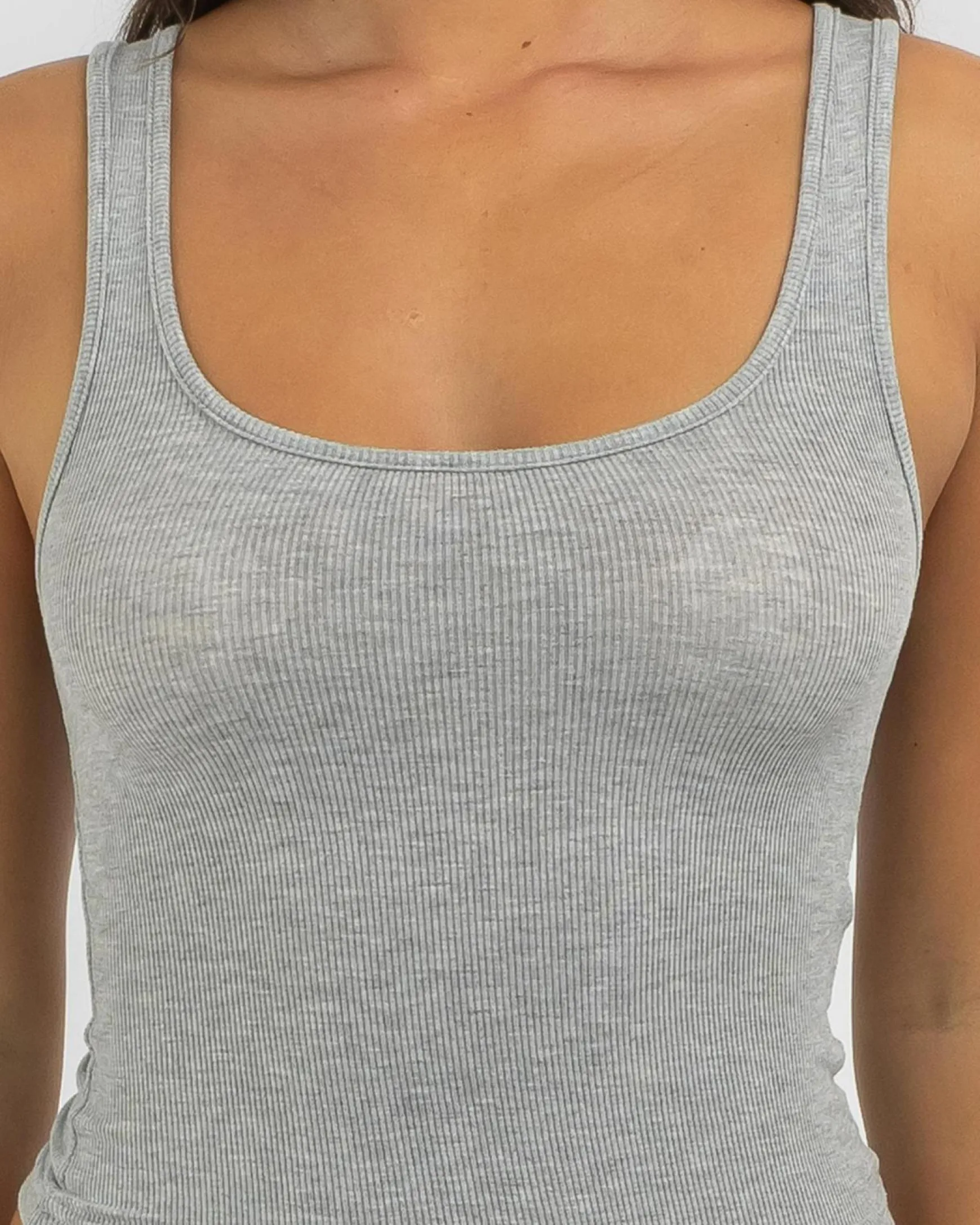 Basic Scoop Neck Rib Tank Top
