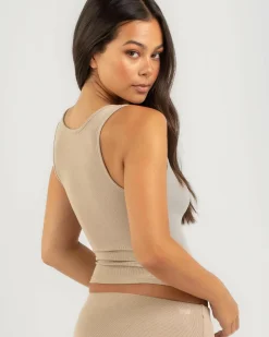 Basic Scoop Neck Rib Tank Top