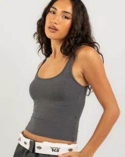 Basic Scoop Neck Rib Tank Top