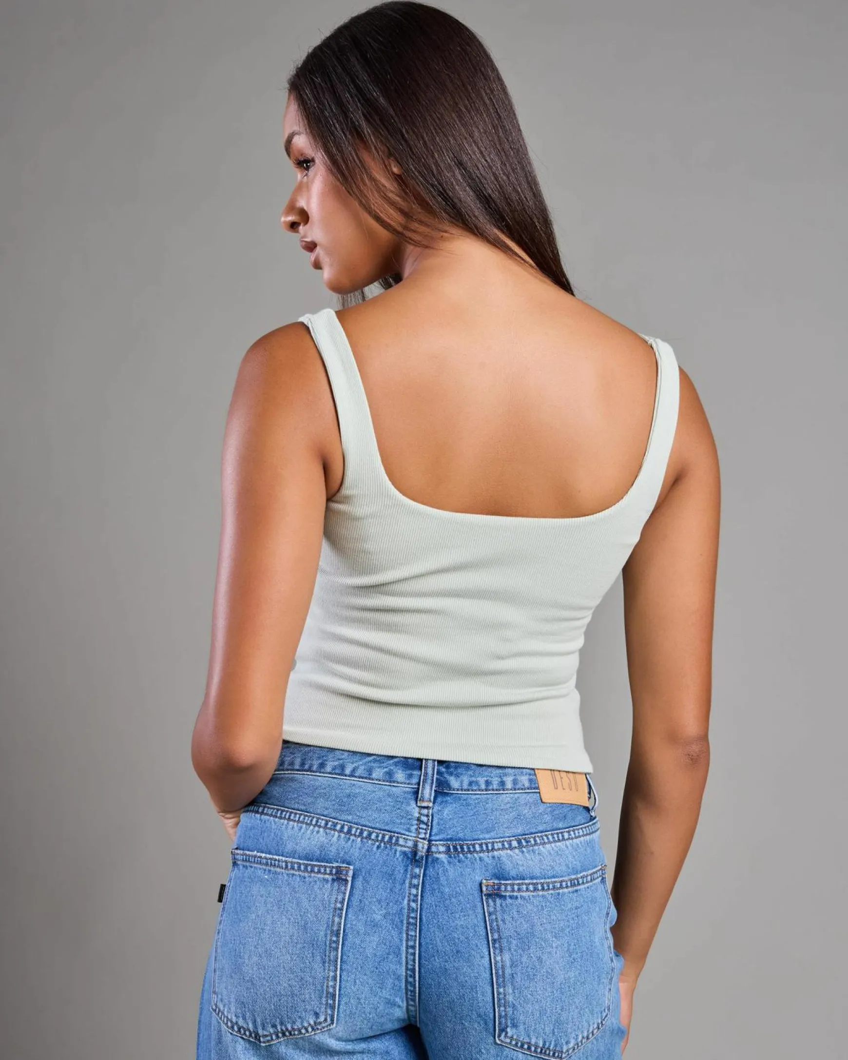 Basic Square Neck Rib Tank Top