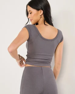 Basic V Neck Fine Rib Tee