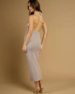 Bianca Halter Knit Midi Dress