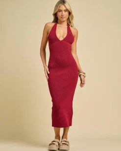 Bianca Halter Knit Midi Dress
