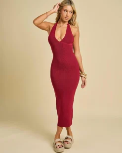 Bianca Halter Knit Midi Dress