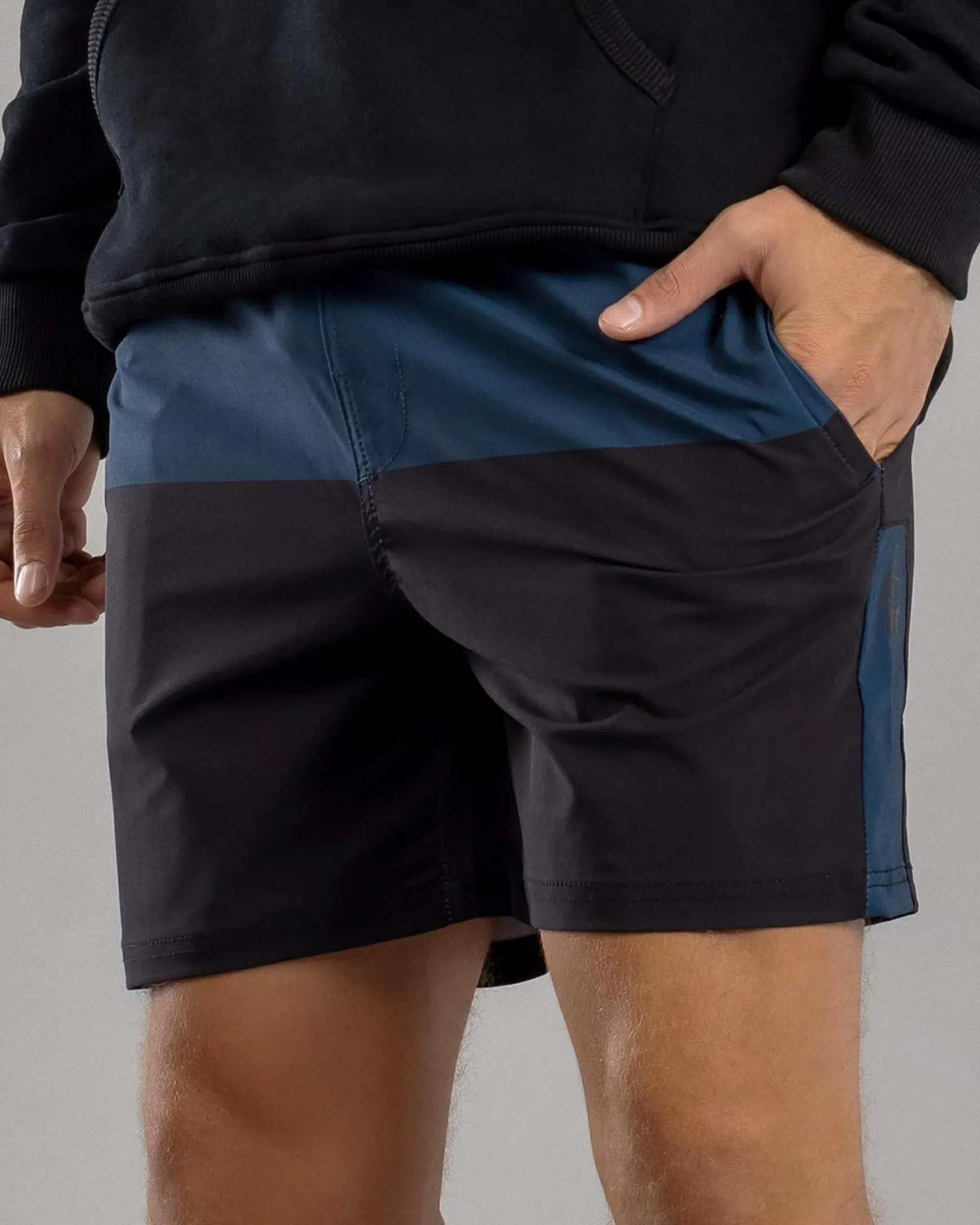 Bicolour Elastic Waist Shorts