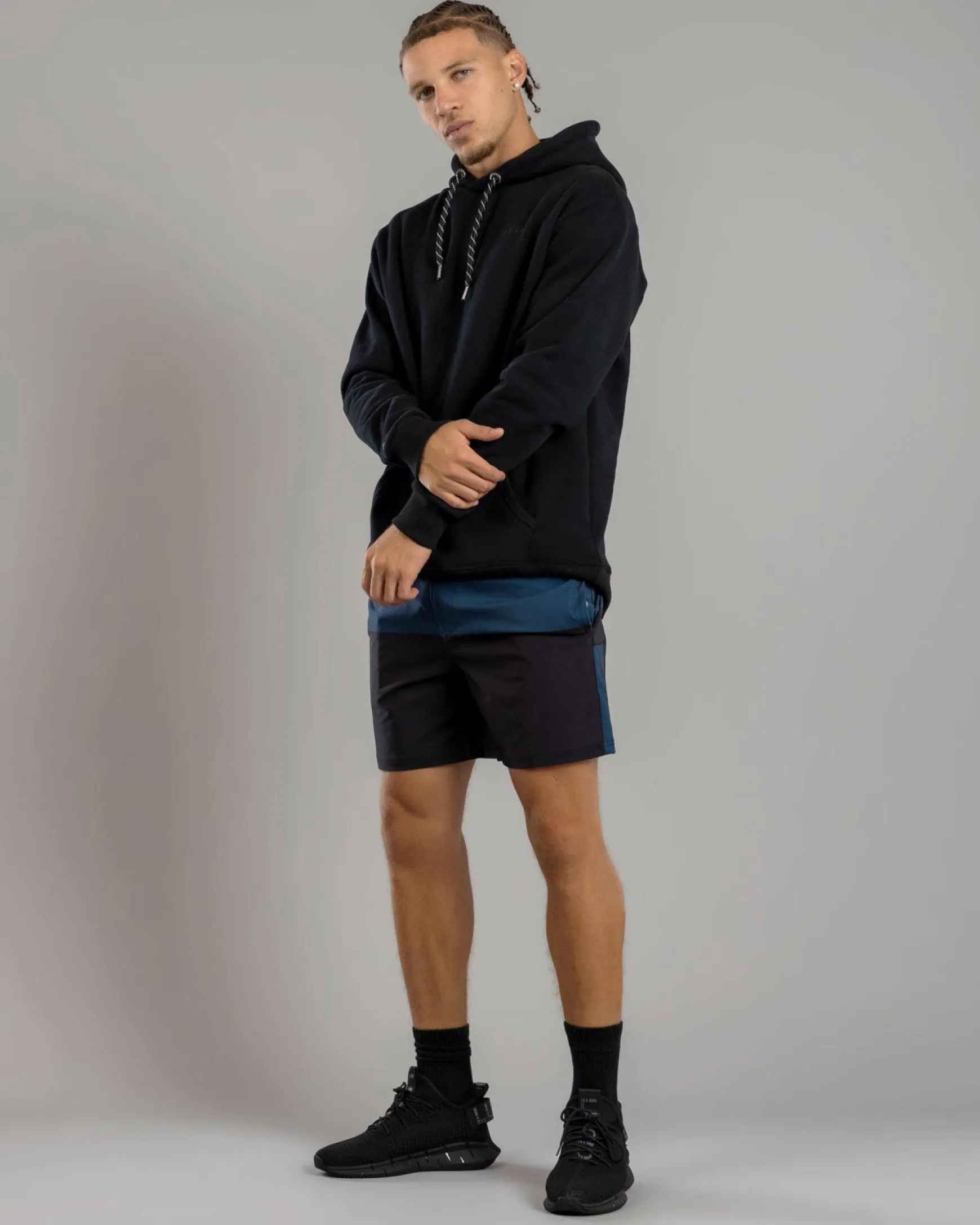 Bicolour Elastic Waist Shorts