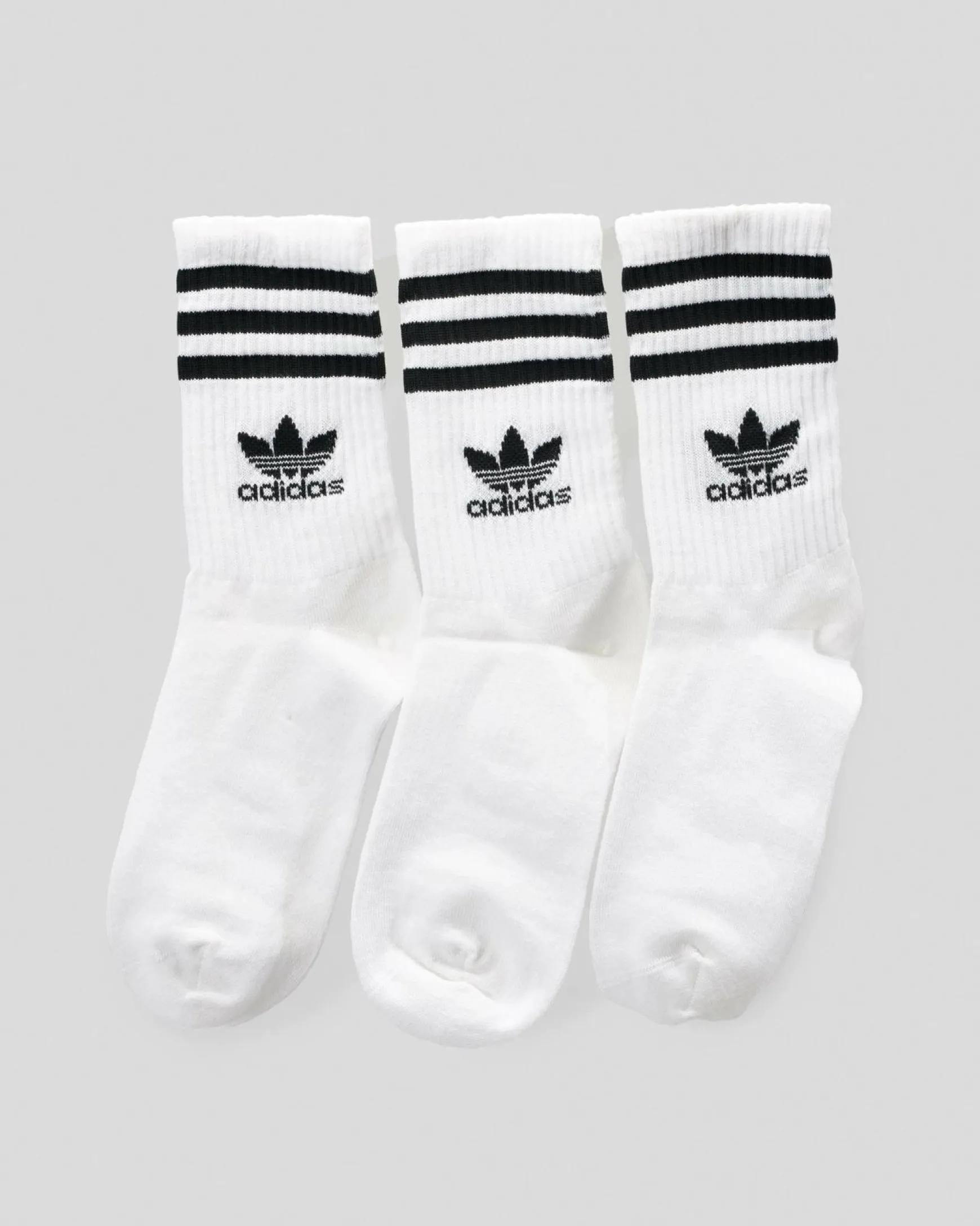 Boys' 3 Stripe Crew Socks 3 Pack