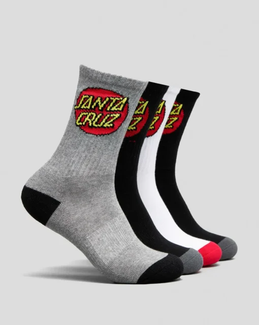 Boys' Classic Dot Crew Socks 4 Pack