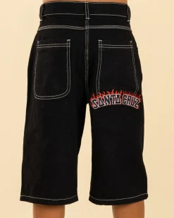 Boys' Flamed Collegiate Arch Denim Shorts