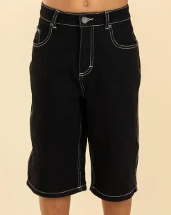 Boys' Flamed Collegiate Arch Denim Shorts