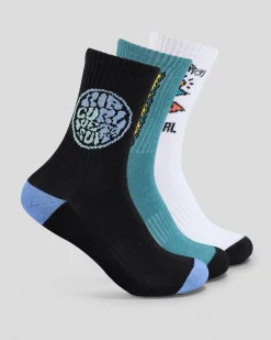 Boys' Logo Crew Socks 3 Pack