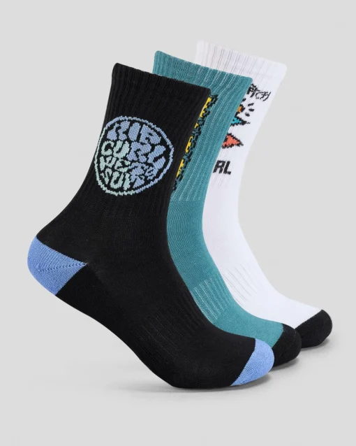 Boys' Logo Crew Socks 3 Pack