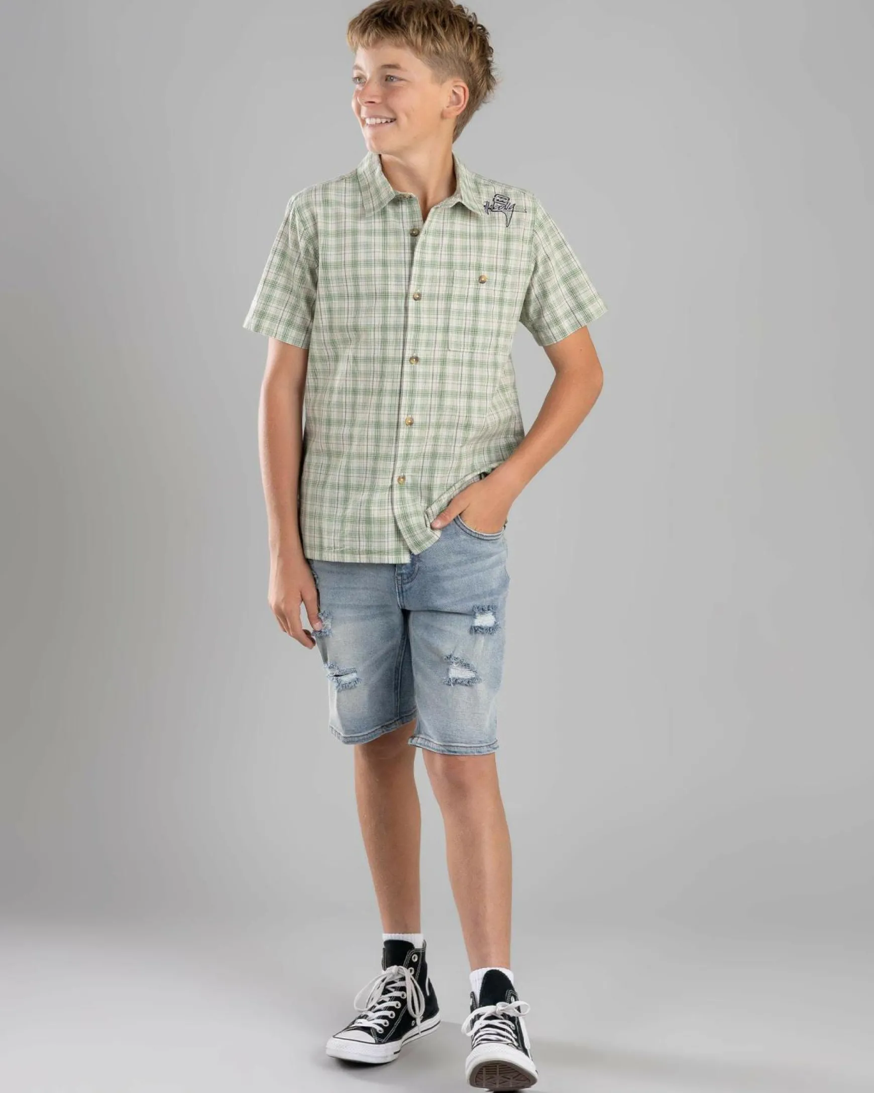 Boys' Mogul Check Short Sleeve Shirt