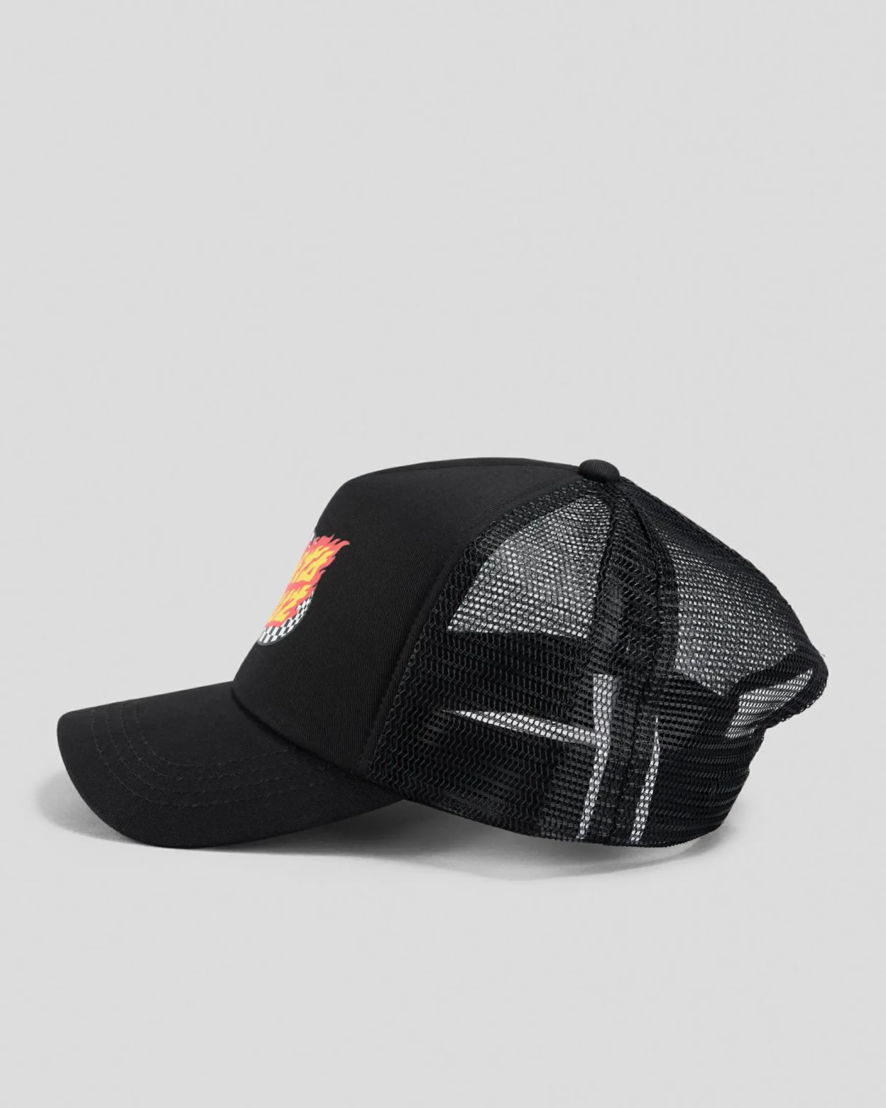 Boys' Oval Check Flame Dot Trucker Cap