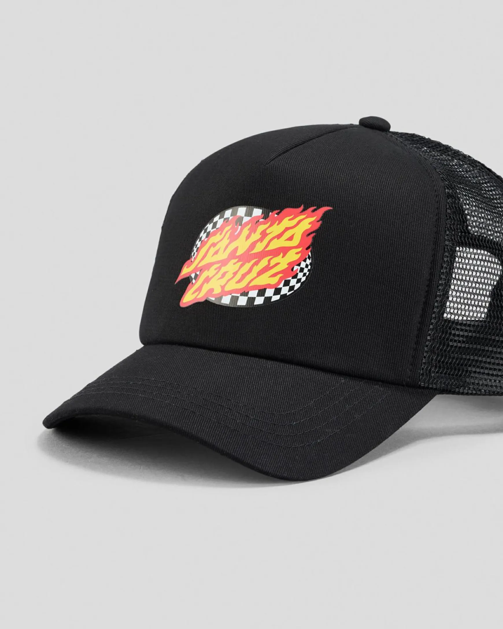 Boys' Oval Check Flame Dot Trucker Cap