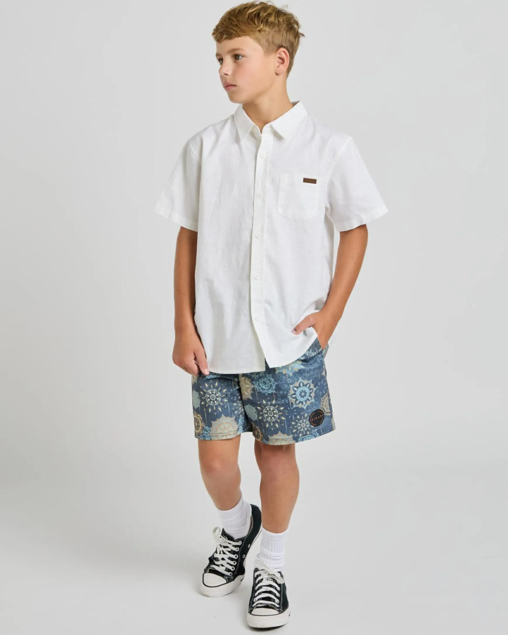 Boys' Spiral Elastic Waist Shorts