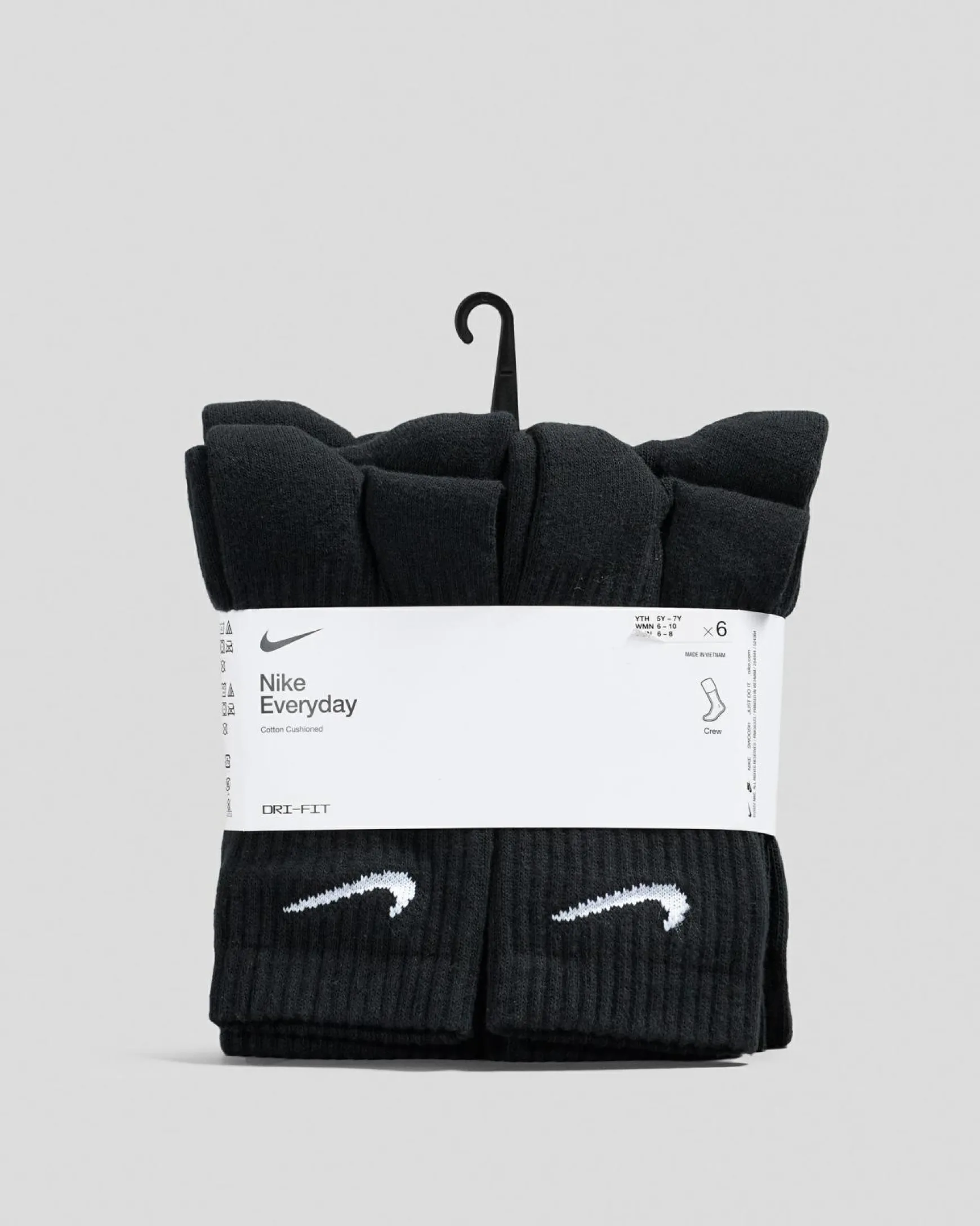 Boys' Training Crew Socks 6 Pack