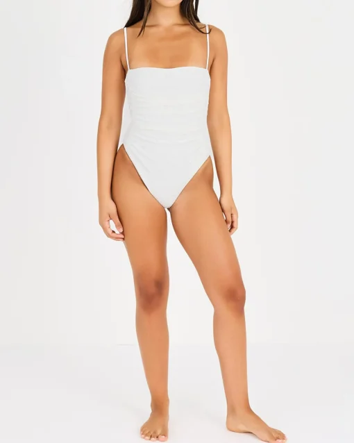 Brighton Eyelet Scrunched Side One Piece Swimsuit