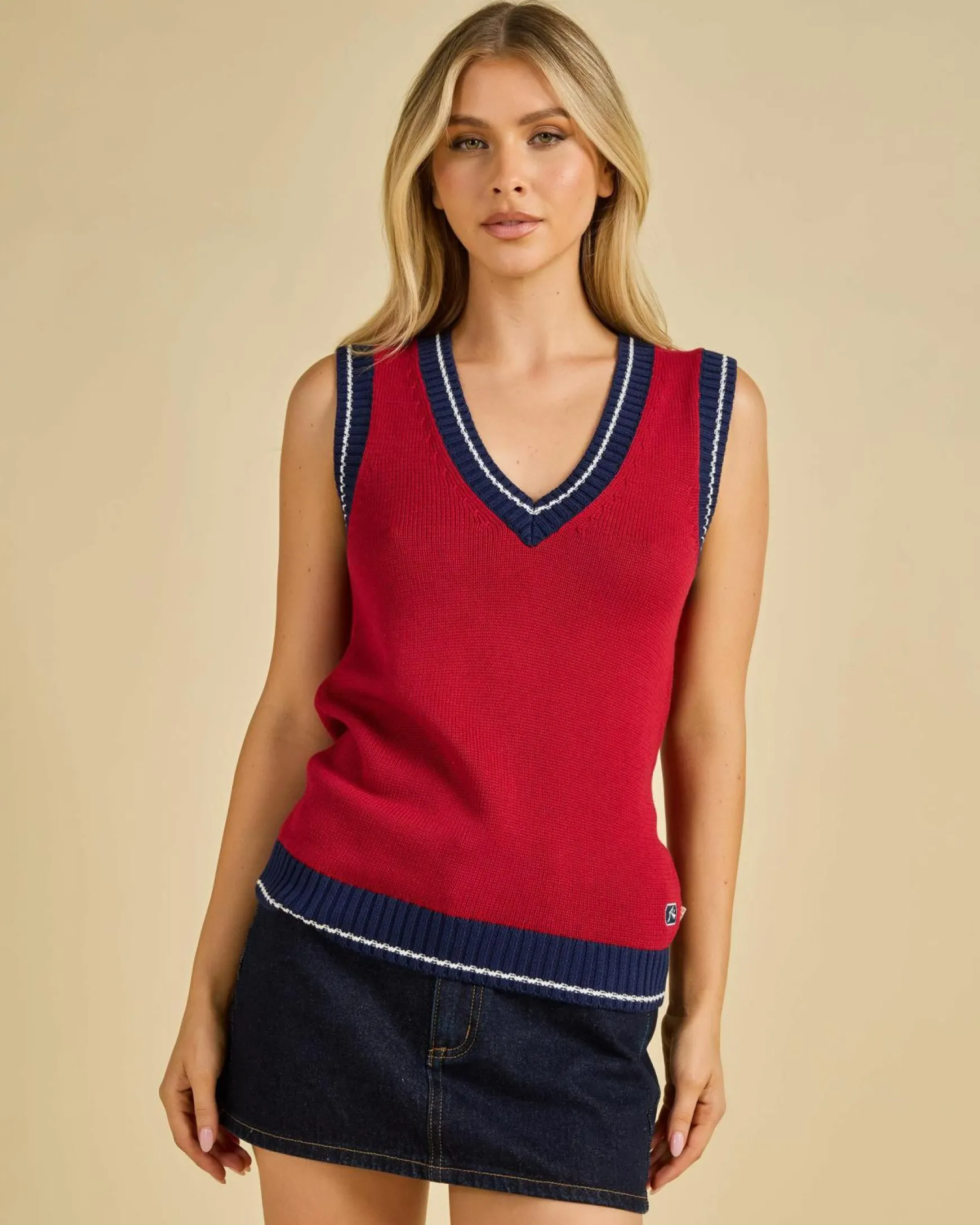 Cherry Pop Skimmer Knit Vest