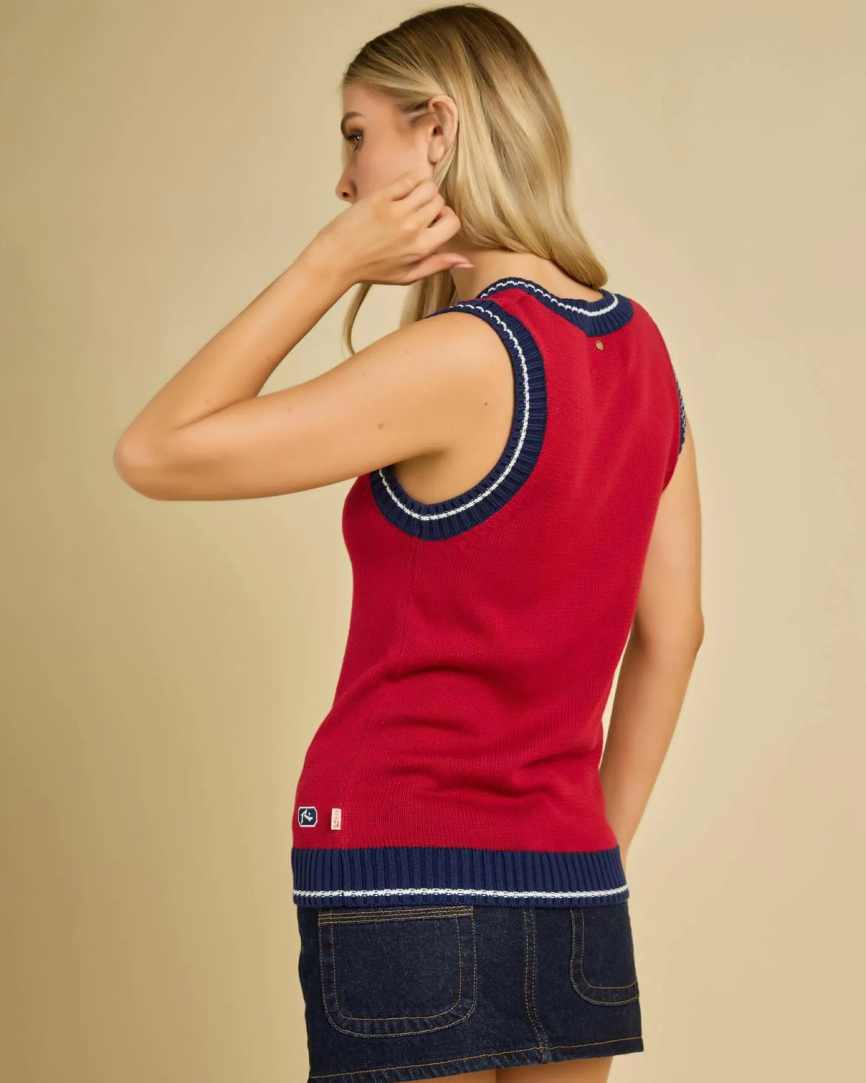 Cherry Pop Skimmer Knit Vest