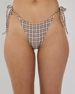 Claire Plaid Tie Side Ultra Skimpy Bikini Bottom