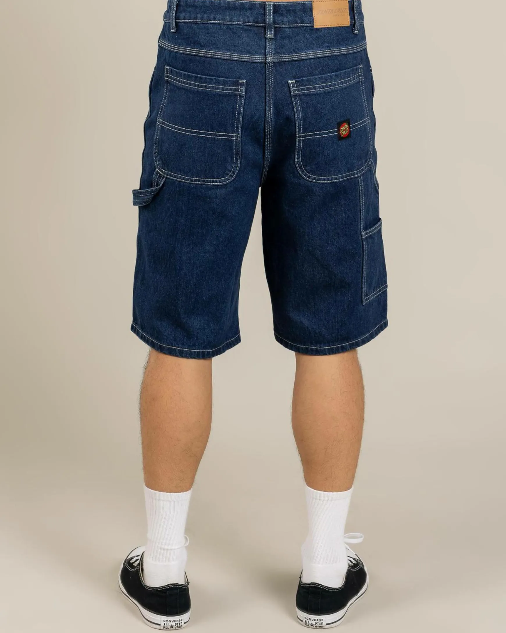 Classic Dot Denim Carpenter Shorts