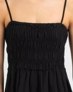 Classic Shirred Midi Dress