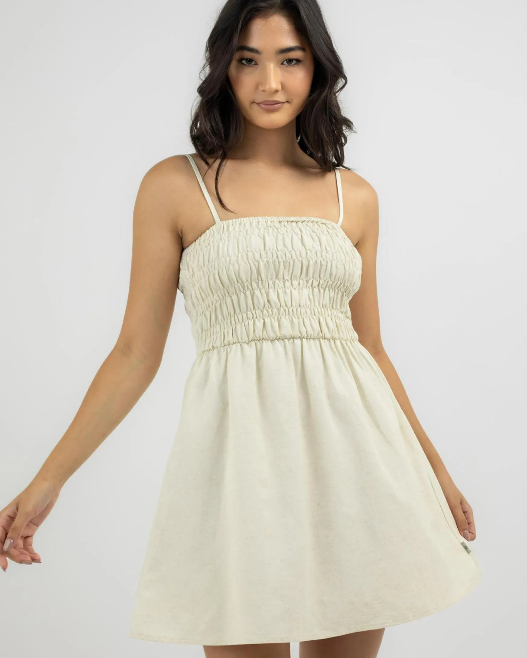 Classic Shirred Mini Dress