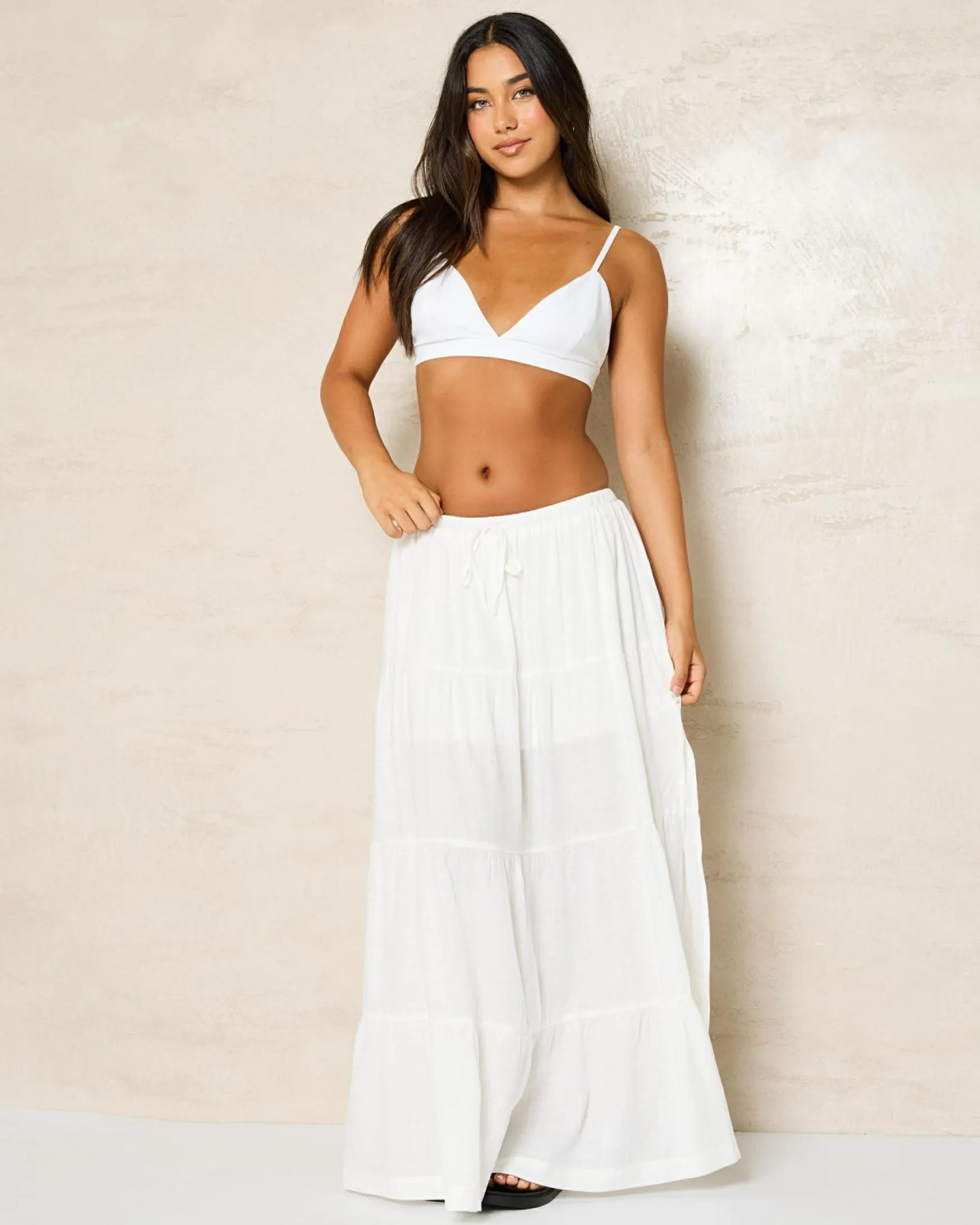Classic Tiered Maxi Skirt