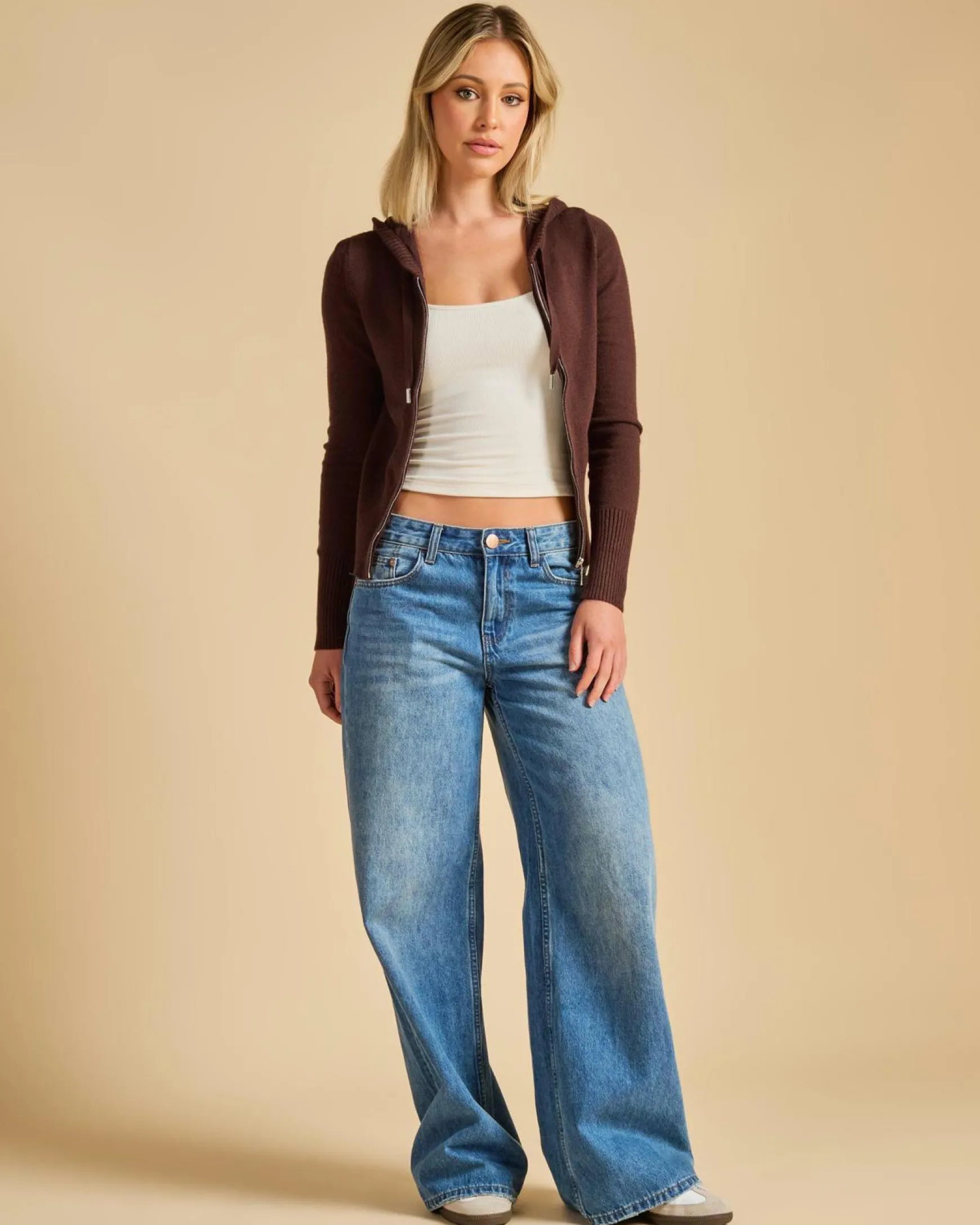 Cora Hooded Zip Knit Jumper