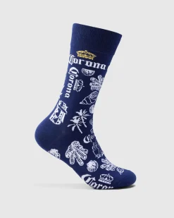 Corona Outline Organic Cotton Socks