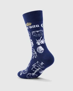 Corona Outline Organic Cotton Socks