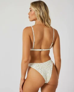 Ditsy Rib Fixed Triangle Bikini Top