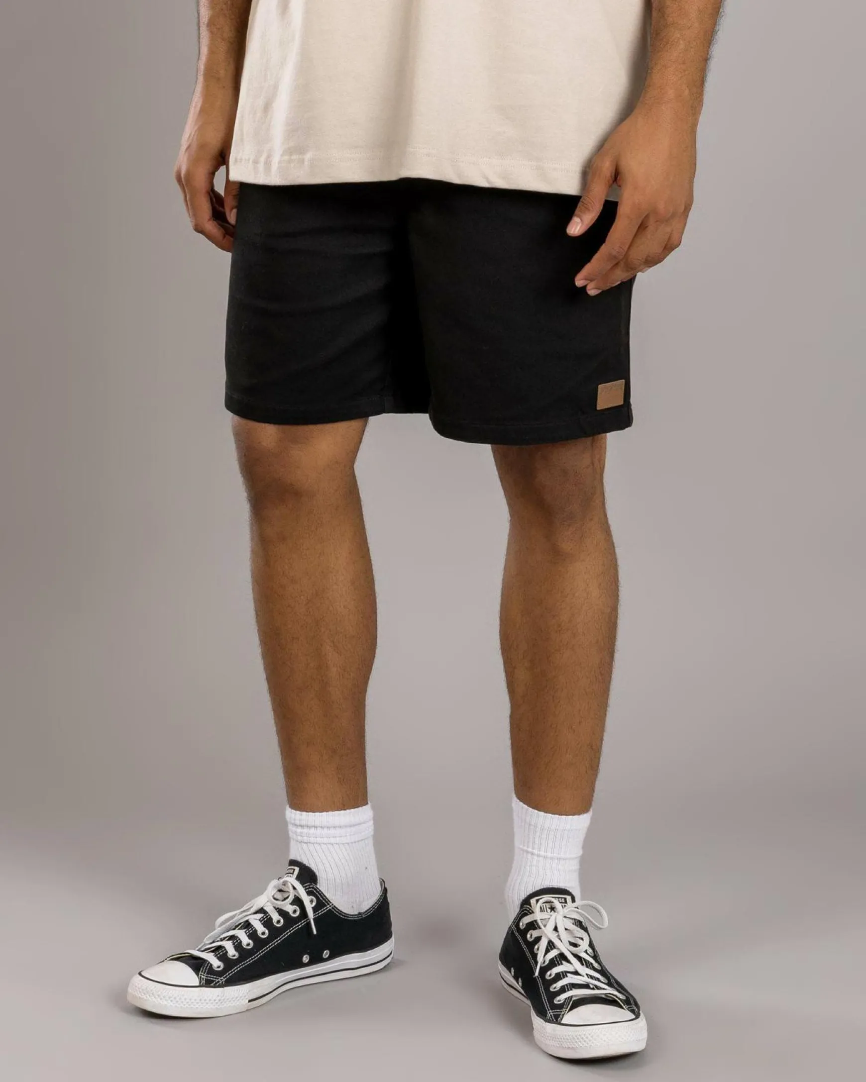 Division Elastic Waist Shorts