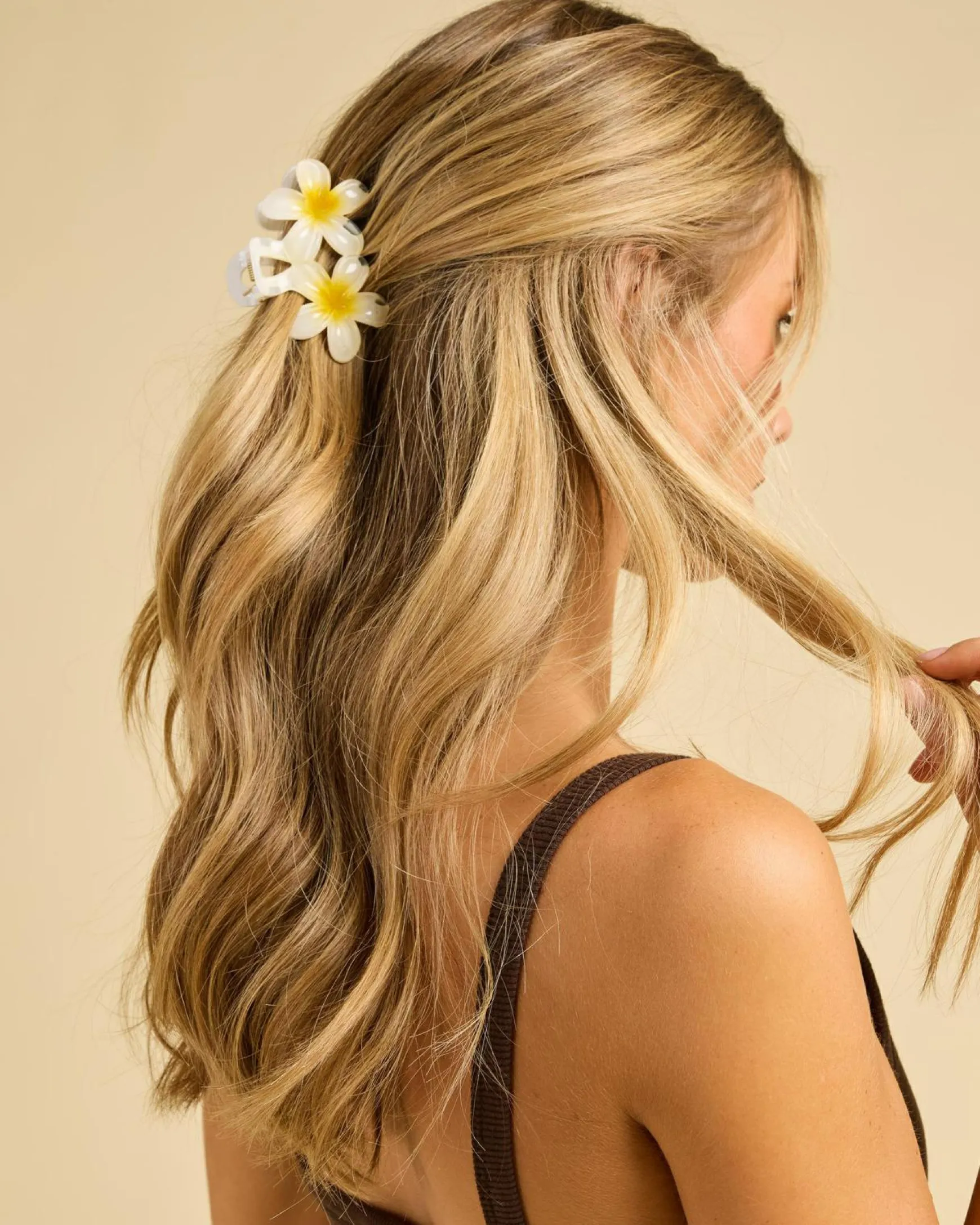 Double Frangipani Hair Claw Clip