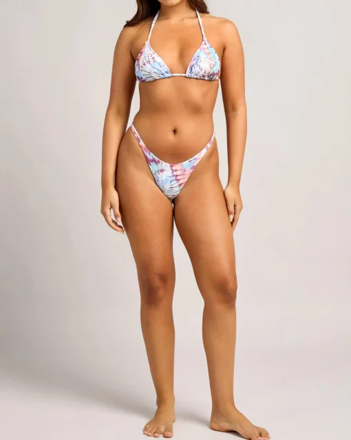 Dyed Pretty Panelled Triangle Bikini Top