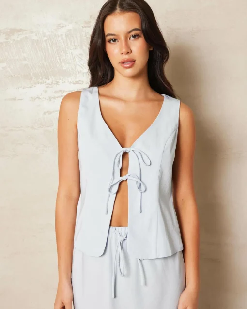Emmi Cupro Tie Front Vest