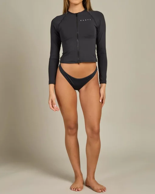 Essentials Zip Through Long Sleeve Rash Vest